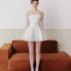 VÉRA - Đầm trắng xoè cúp ngực kèm tay lưới sang trọng, yêu kiều Mira Dress